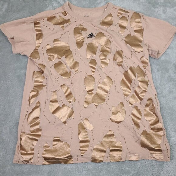 Adidas Shirt Women's Sage & Rose Gold Shirt Sleeve Active Shirt Size Small - Picture 1 of 6